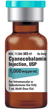 Cyanocobalamin Injection, USP 1,000 mcg per 1 mL